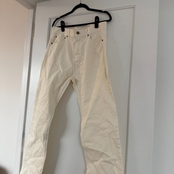 Fear Of God Essentials 5 Pocket Denim Jeans In Cloud Dancer Straight Leg - Picture 6 of 11